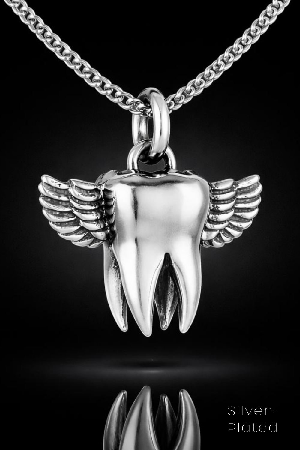 Winged Tooth Necklace – Bronze & Silver-Plated Finish | Limited Edition