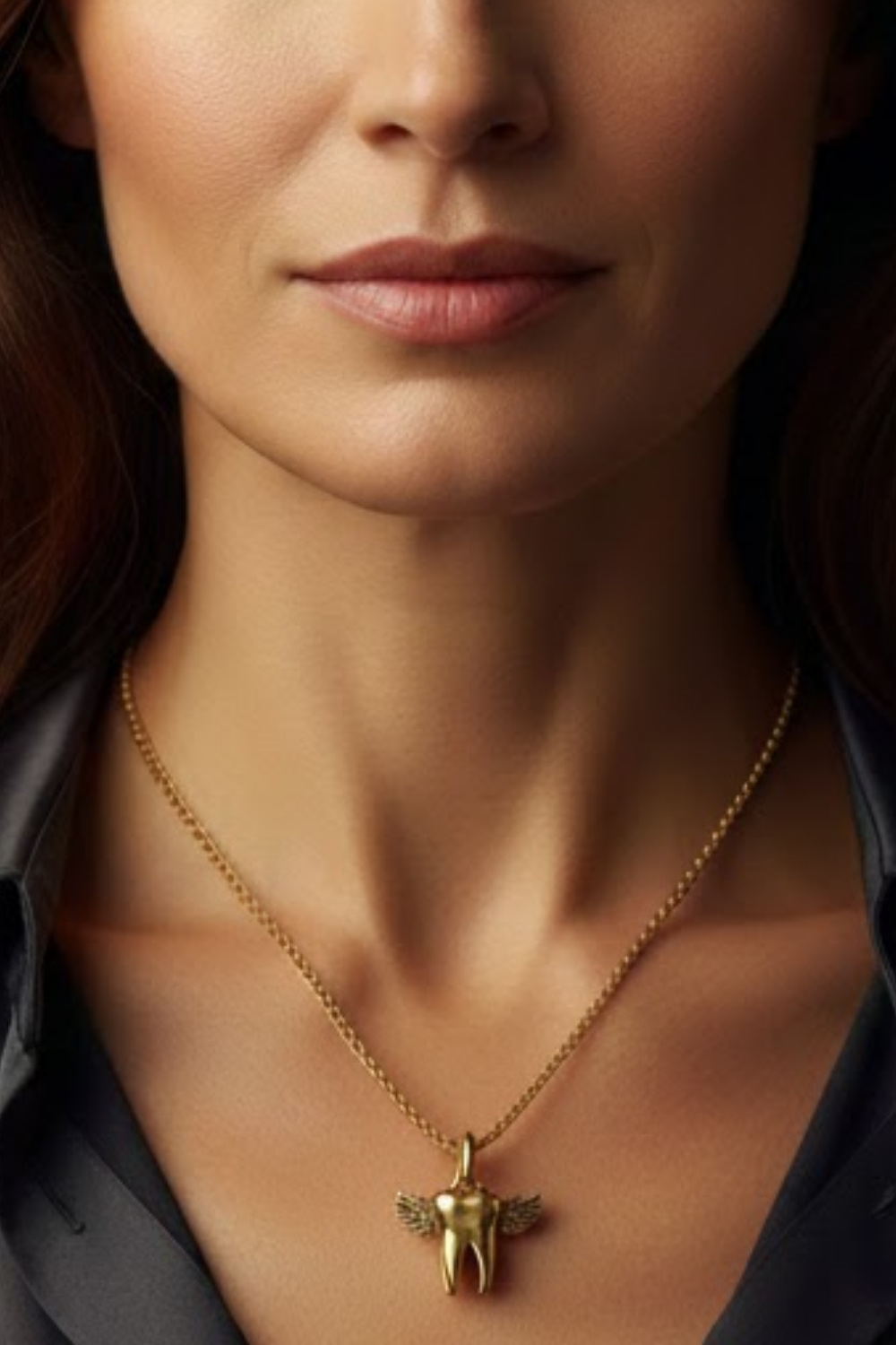 Winged Tooth Necklace – Bronze & Silver-Plated Finish | Limited Edition
