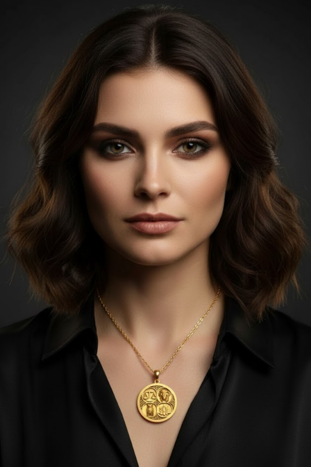 Stoic Virtues Pendant Necklace | Ancient Philosophy Symbol Pendant | Handmade in 925 Sterling Silver, 24k Gold Plated, Copper, Bronze