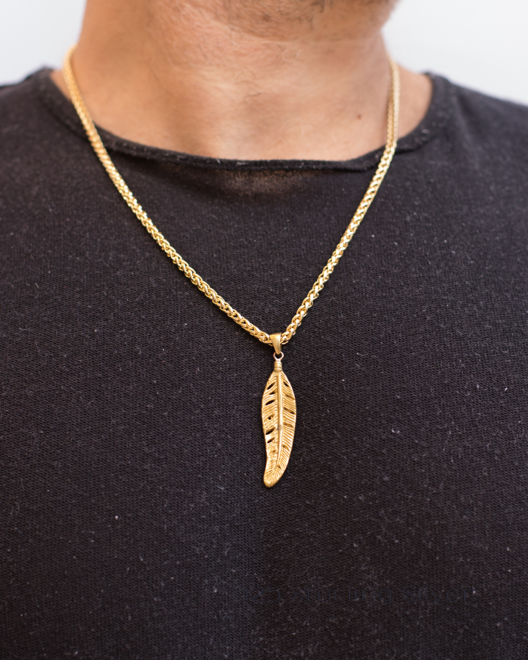 Collar de plumas – Colgante hecho a mano en plata de ley 925, chapado en oro de 24 quilates, bronce y cobre | Regalo simbólico unisex
