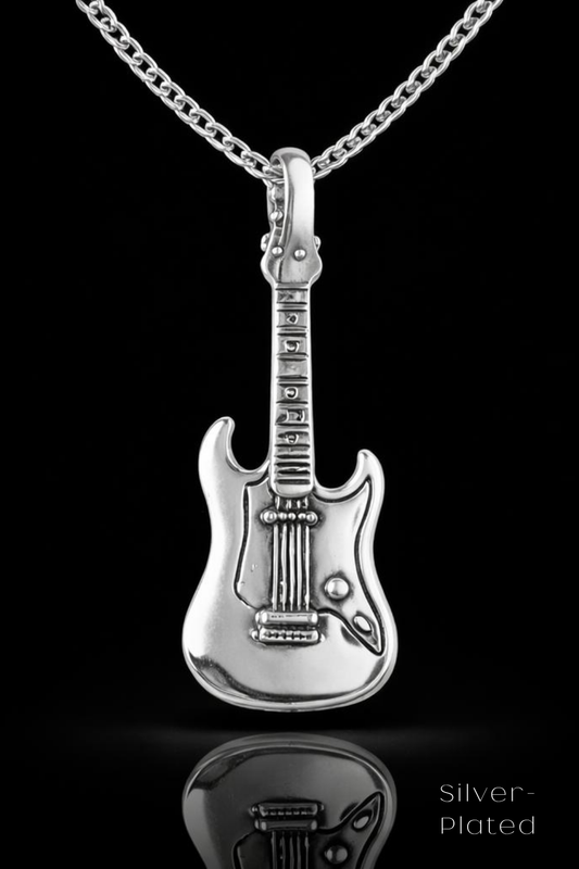 Electric Guitar Necklace – Bronze & Silver-Plated Finish | Limited Edition