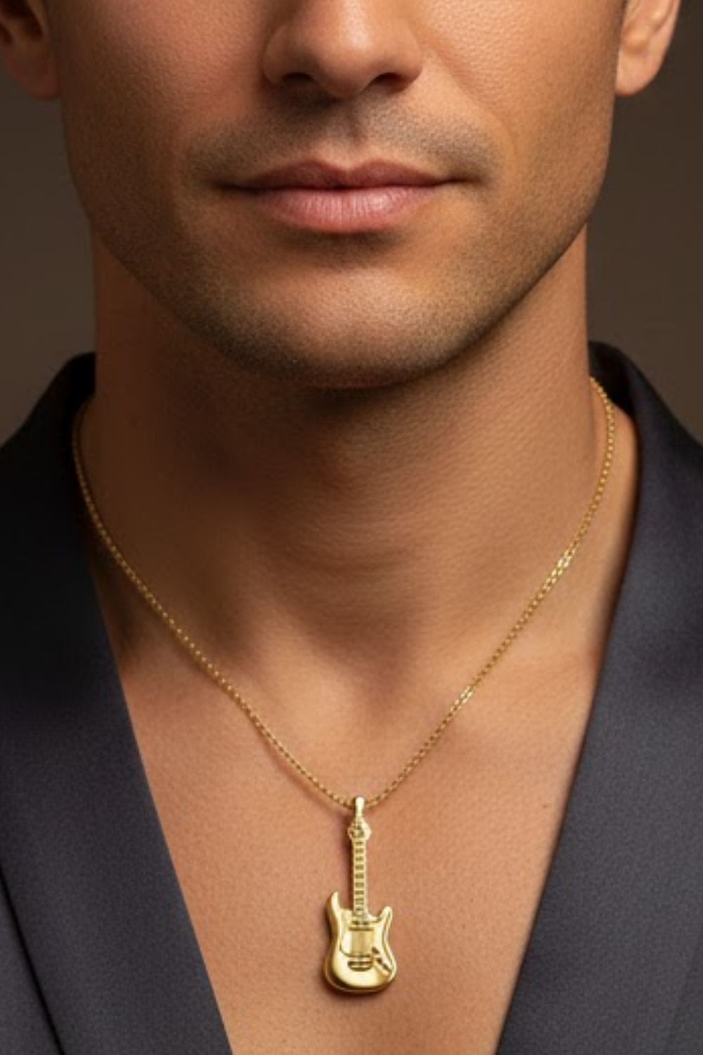 Electric Guitar Necklace – Bronze & Silver-Plated Finish | Limited Edition