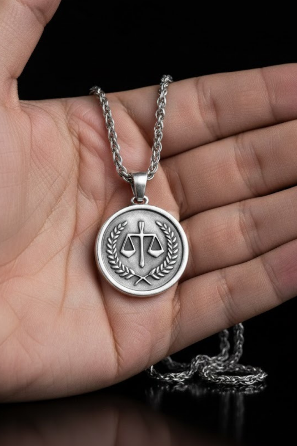 Justice Necklace | Symbol of Balance and Truth | Handmade in 925 Sterling Silver, 24K Gold Plated, Bronze, Copper