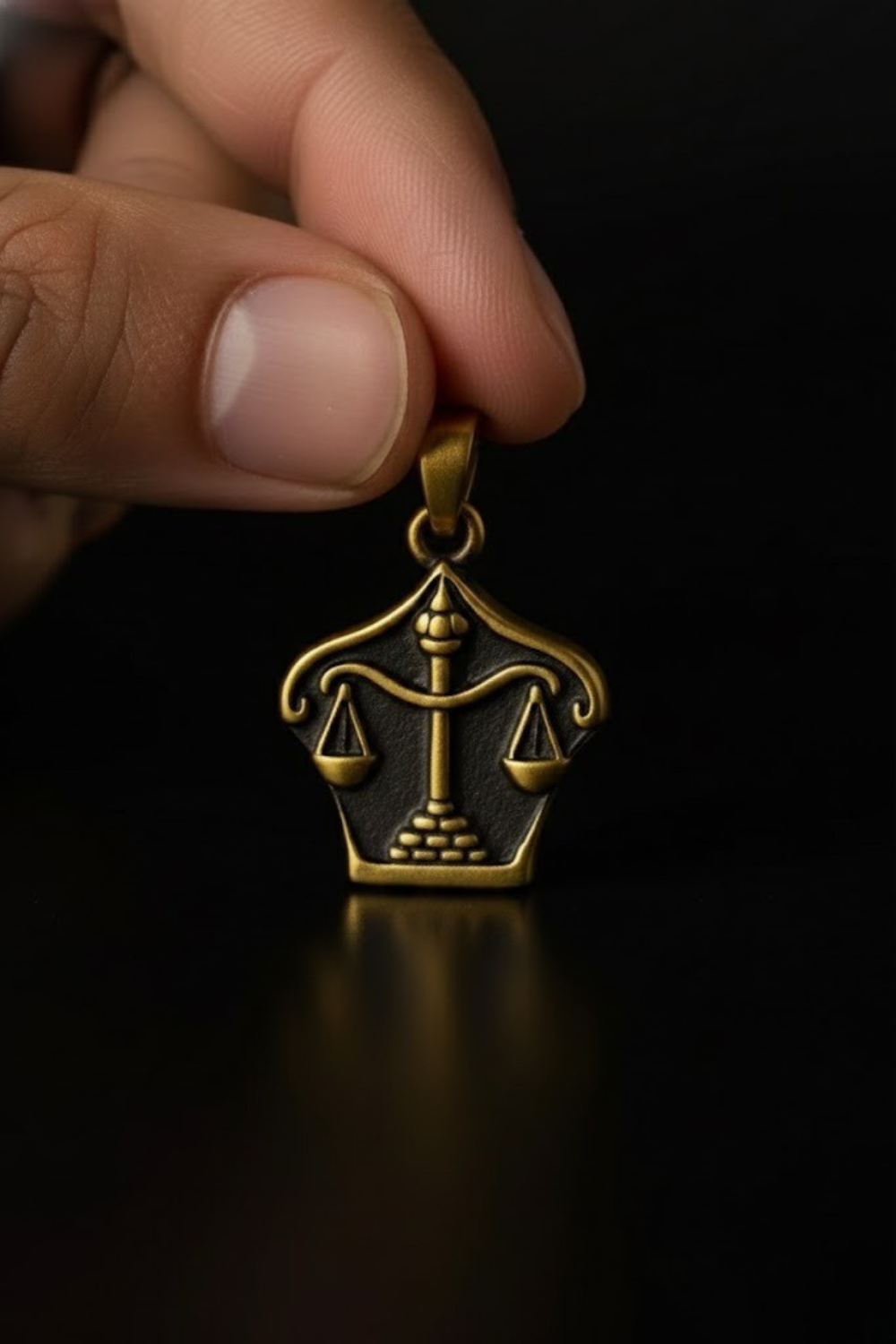 Libra Pendant Necklace | Symbol of Balance & Harmony | Handmade in 925 Sterling Silver, 24k Gold Plated, Copper