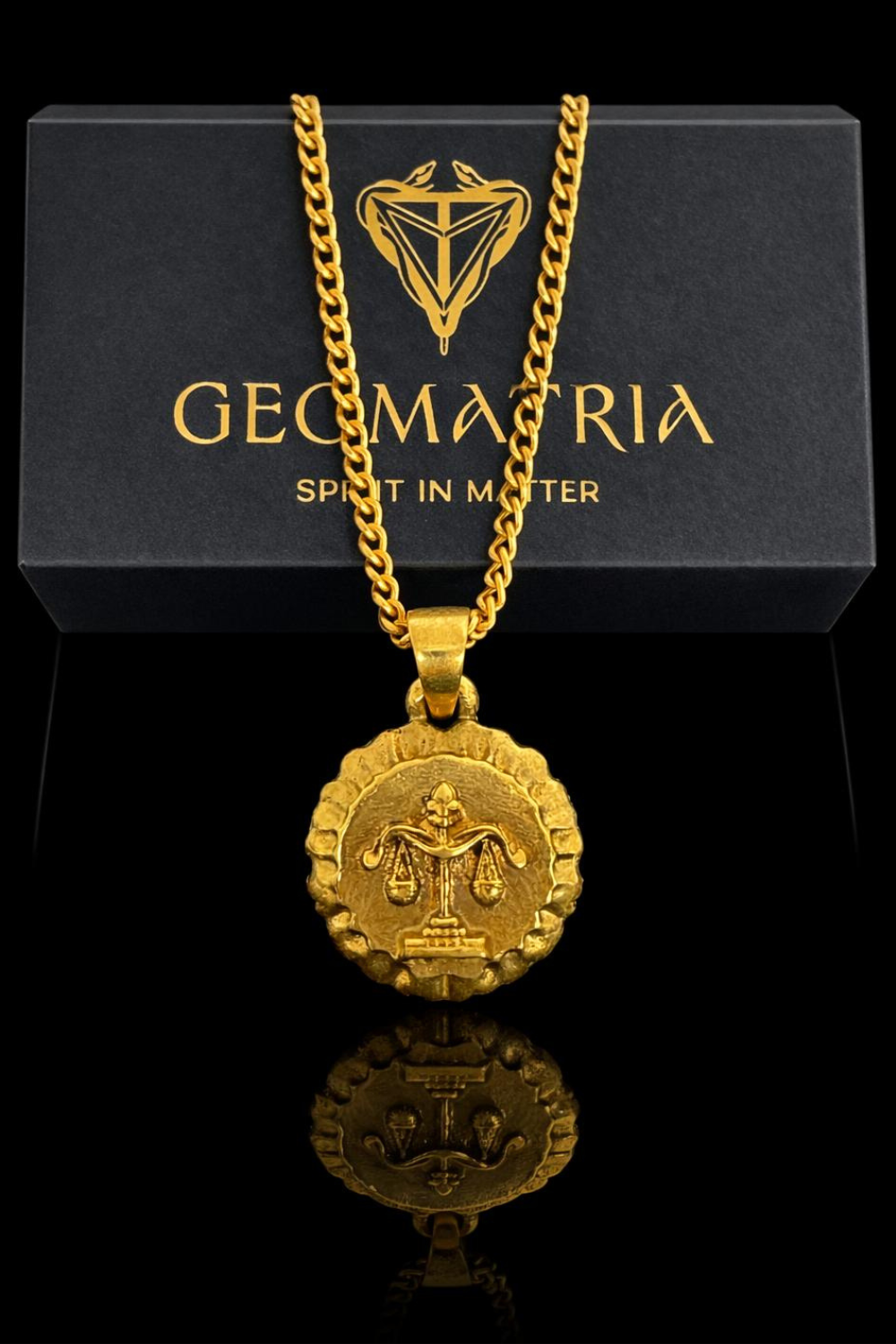 Libra Pendant Necklace | Symbol of Balance & Harmony | Handmade in 925 Sterling Silver, 24k Gold Plated, Copper