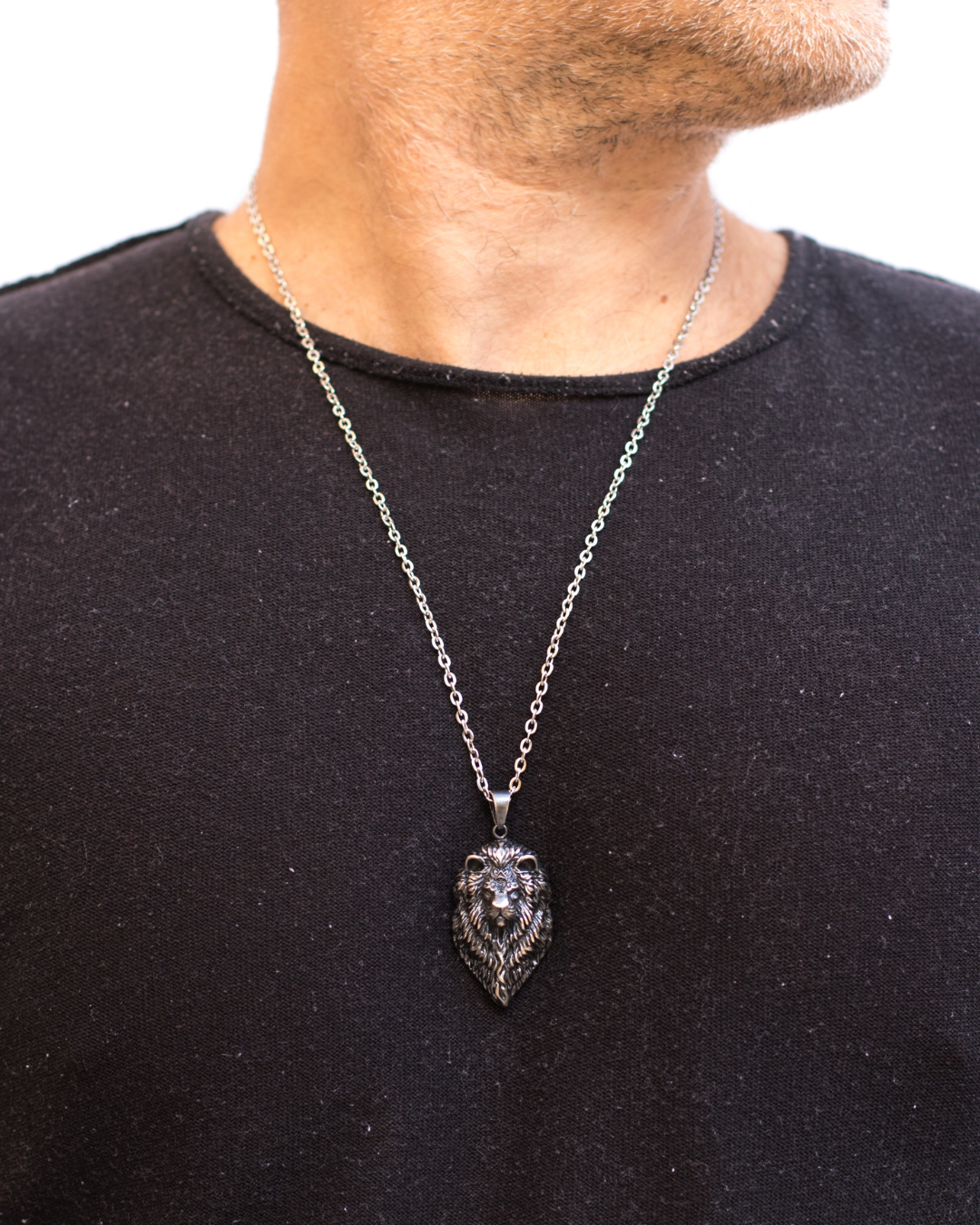 Collar con el signo zodiacal Leo. Grande, en bronce, plata de ley 925, baño de oro de 24 quilates, cobre y bronce blanco. Unisex. 