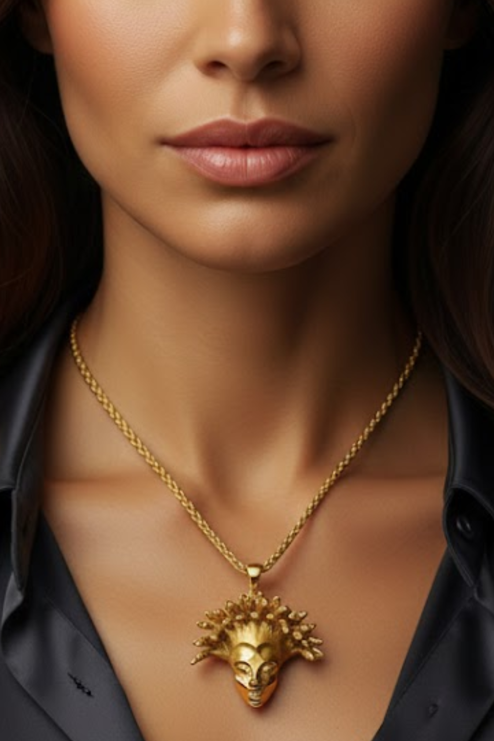 Medusa Necklace – Handmade Pendant in Bronze, 925 Sterling Silver & 24K Gold Plated | Symbol of Power & Transformation