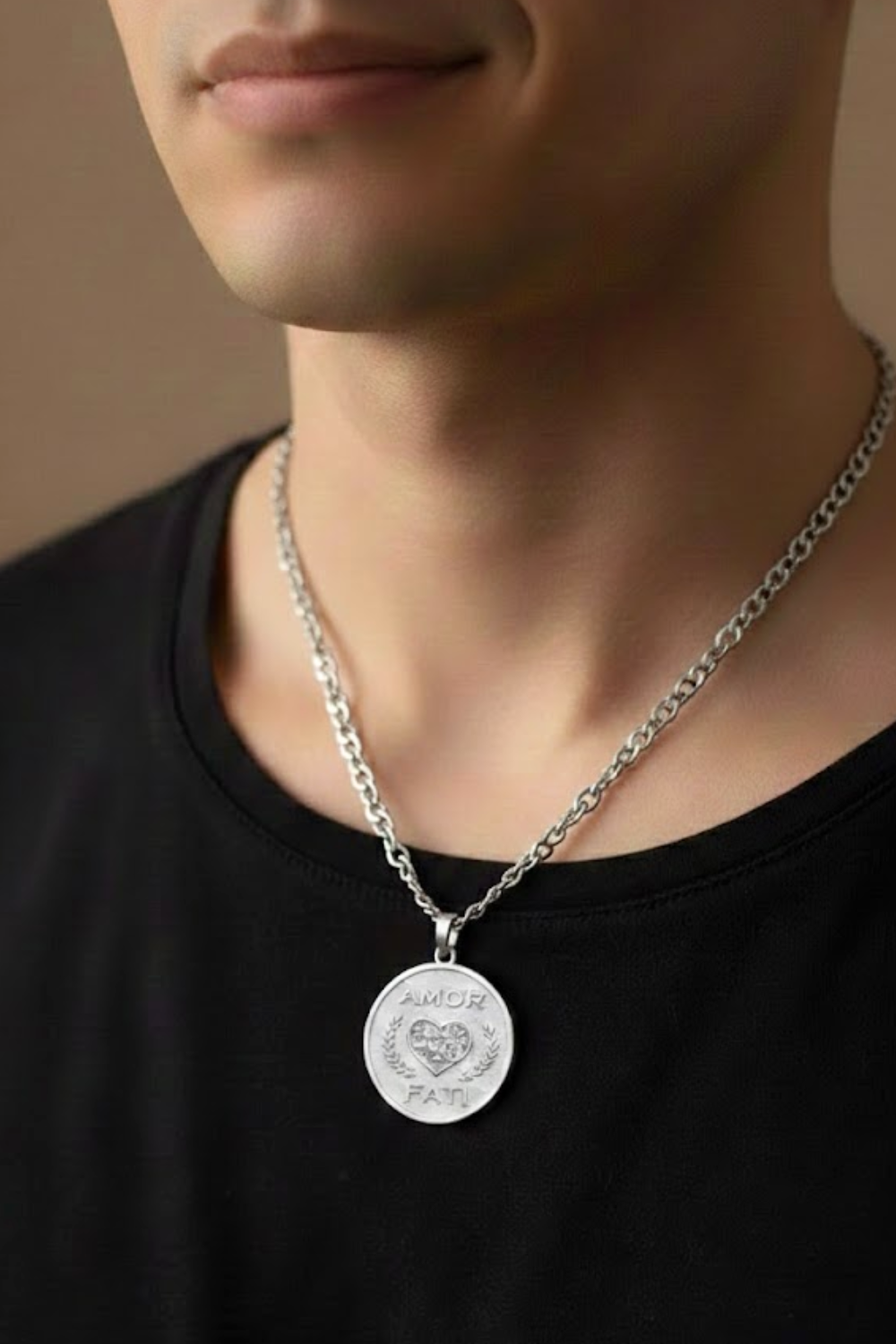 Amor Fati Necklace Small (1.8 cm) | A Handmade Symbol of Acceptance, Wisdom & Destiny | Handmade in 925 Sterling Silver, 24K Gold Plated, Bronze