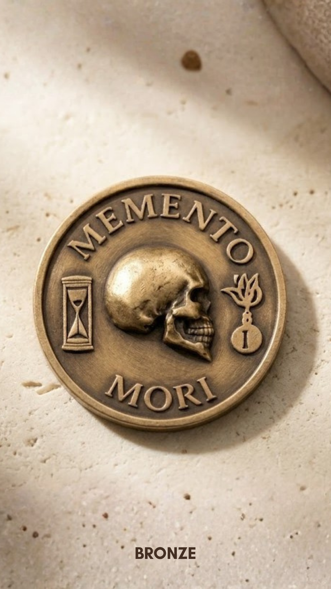 Memento Mori Coin Set | Memento Mori & 4 Virtues Coin | Handmade in 925 Sterling Silver & Bronze (Copy)