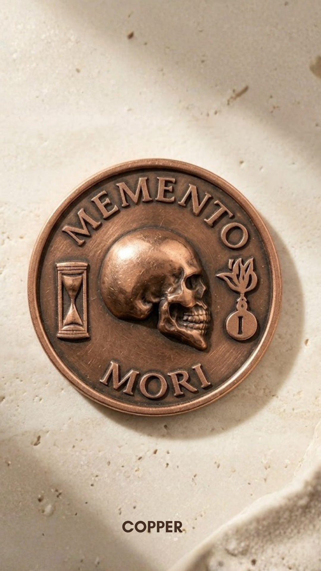 Memento Mori Coin Set | Memento Mori & 4 Virtues Coin | Handmade in 925 Sterling Silver & Bronze (Copy)