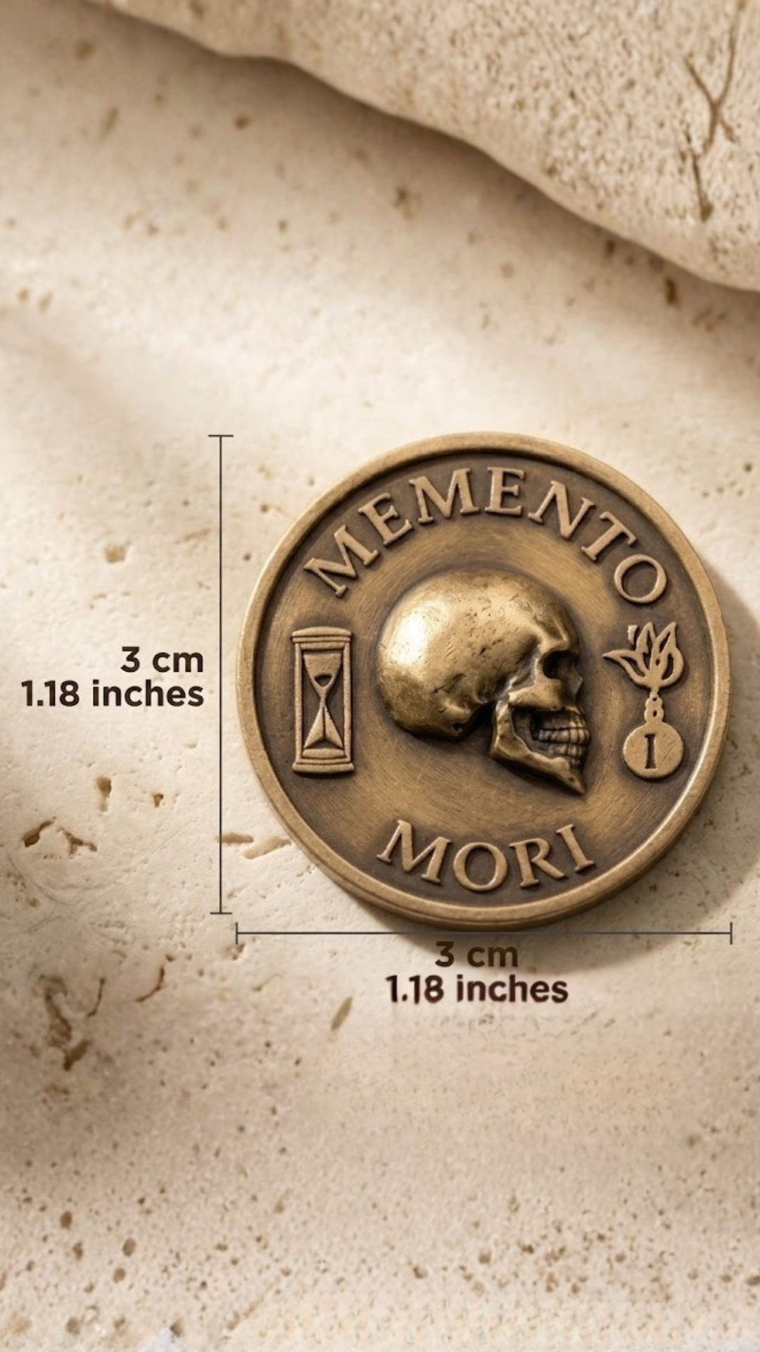 Memento Mori Coin Set | Memento Mori & 4 Virtues Coin | Handmade in 925 Sterling Silver & Bronze (Copy)