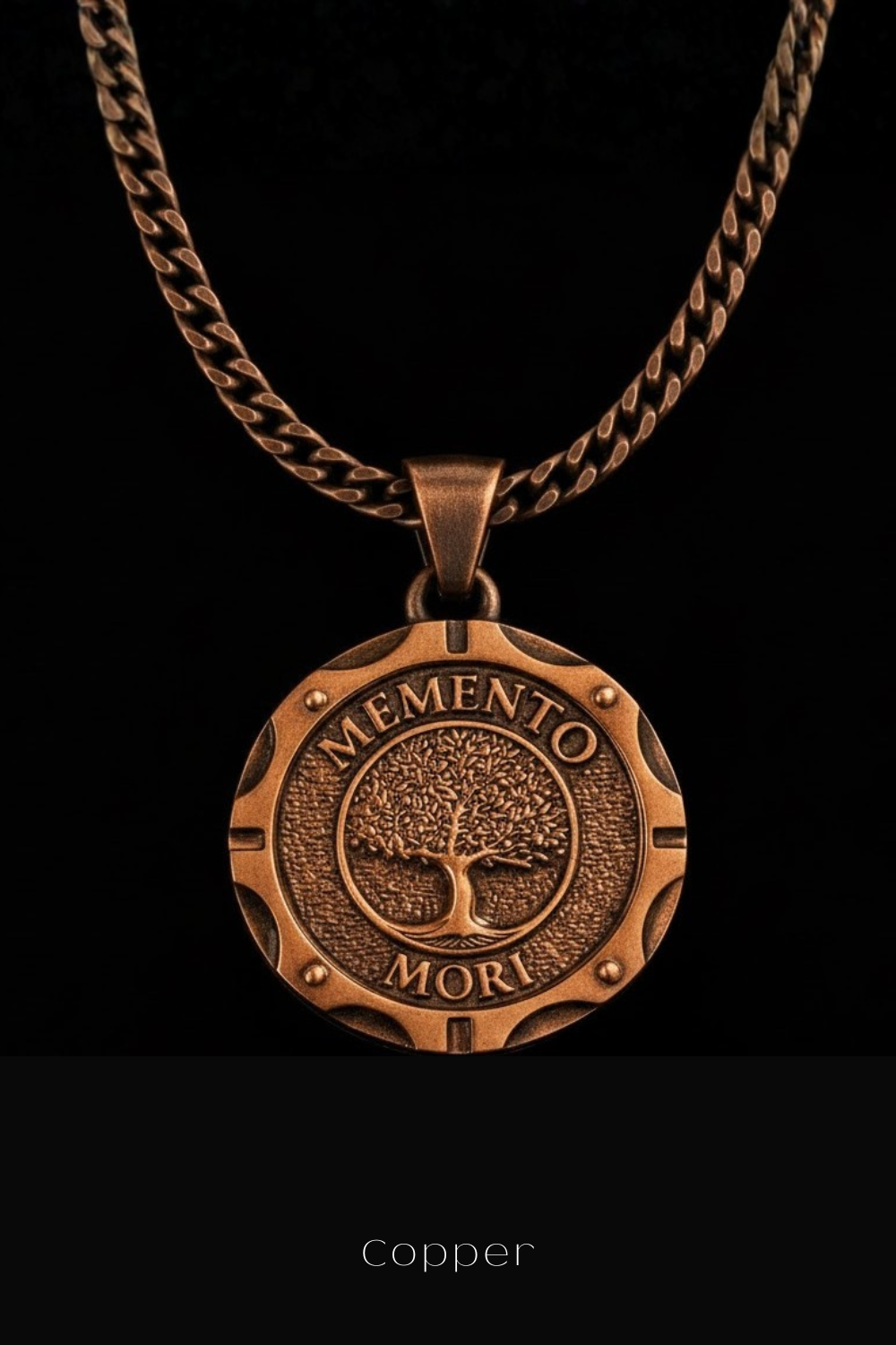Bodhi Tree of Life Memento Mori Necklace | Mindfulness Symbol Pendant | Handmade in 925 Sterling Silver, 24k Gold Plated, Copper, Bronze