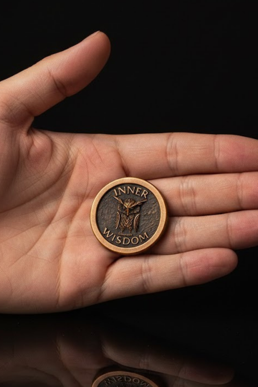 Owl Inner Wisdom Coin | Symbol of Intuition, Knowledge & Insight | Handmade in 925 Sterling Silver, 24K Gold Plated, Copper