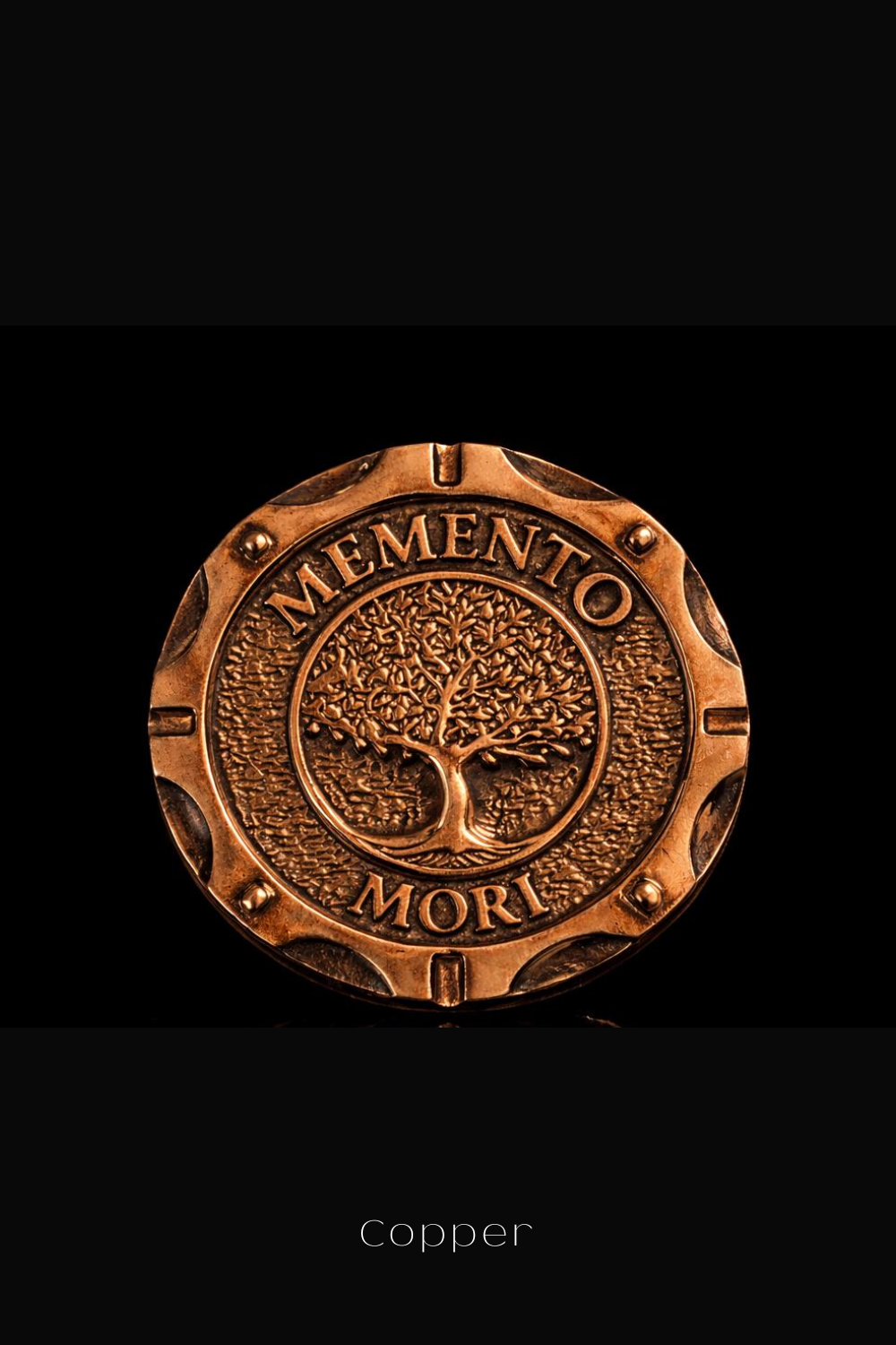 Memento Mori Bodhi Tree of Life Coin | Handmade in 925 Sterling Silver, 24K Gold Plated, Bronze, Copper