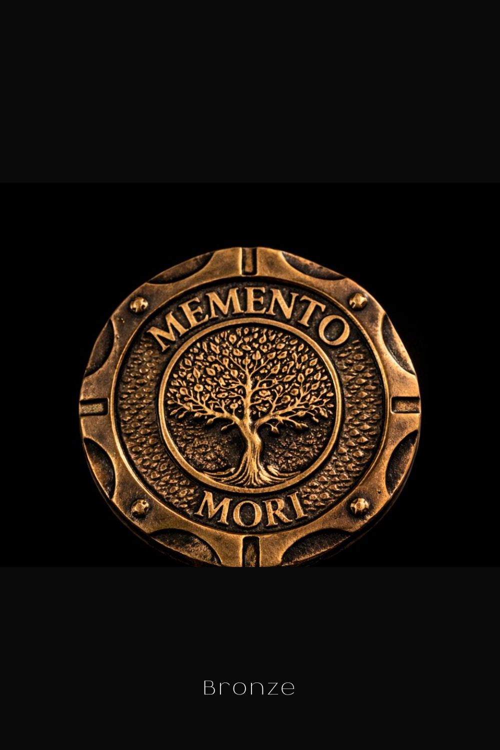 Memento Mori Bodhi Tree of Life Coin | Handmade in 925 Sterling Silver, 24K Gold Plated, Bronze, Copper