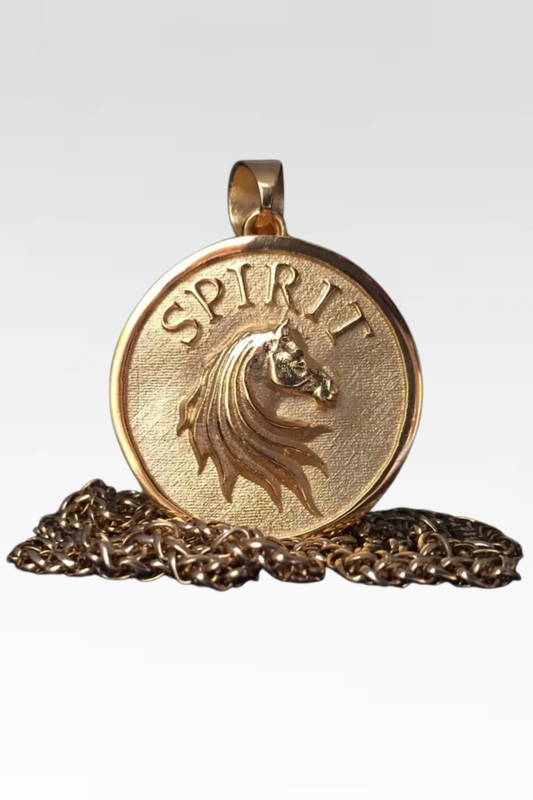 Collar espiritual, collar personalizado, bronce, plata esterlina, collar de oro de 24 km, collar de caballos
