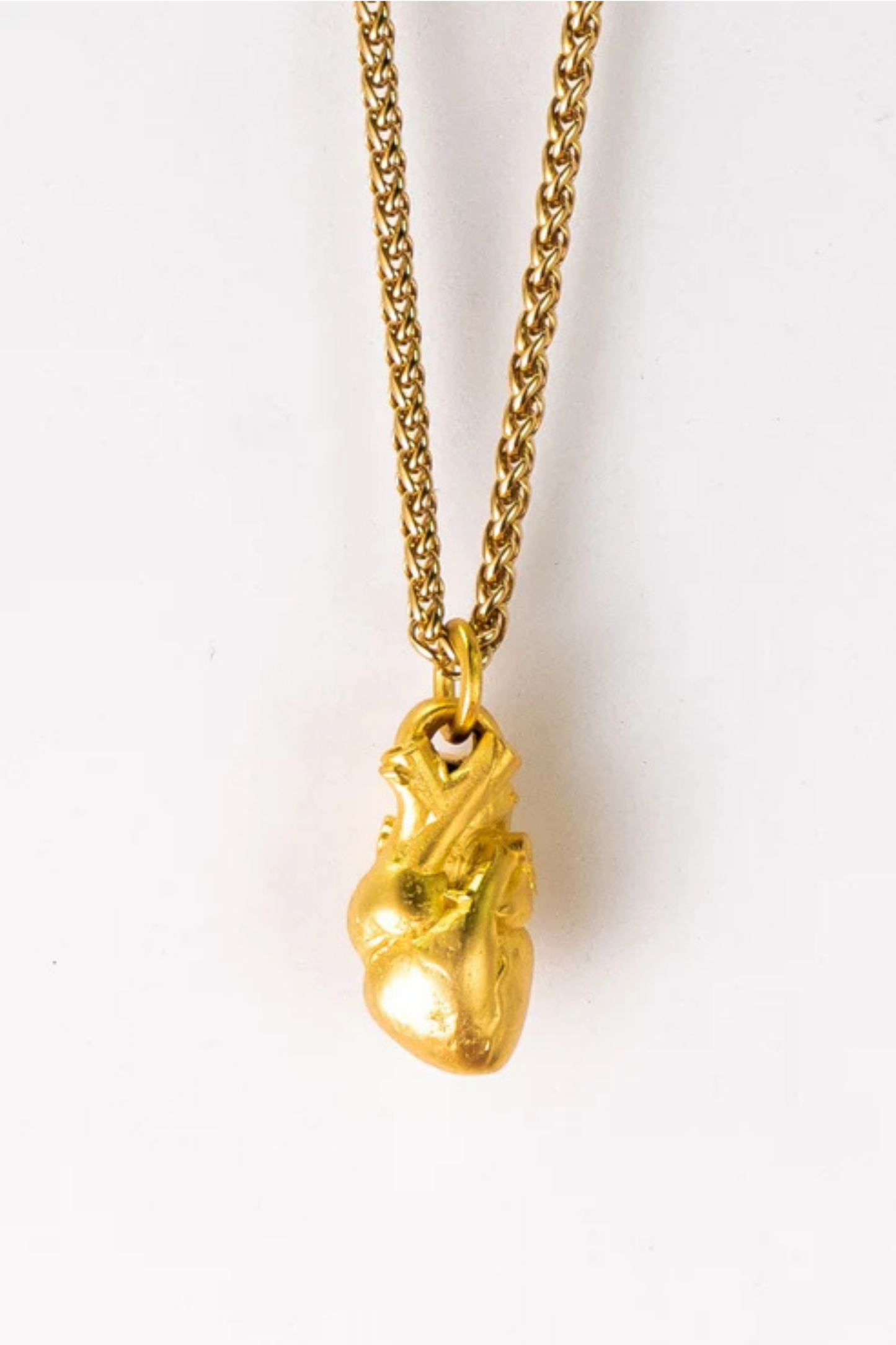 Collar de corazón anatómico, collar personalizable, bronce, plata esterlina, collar de oro de 24 km, collar delicado