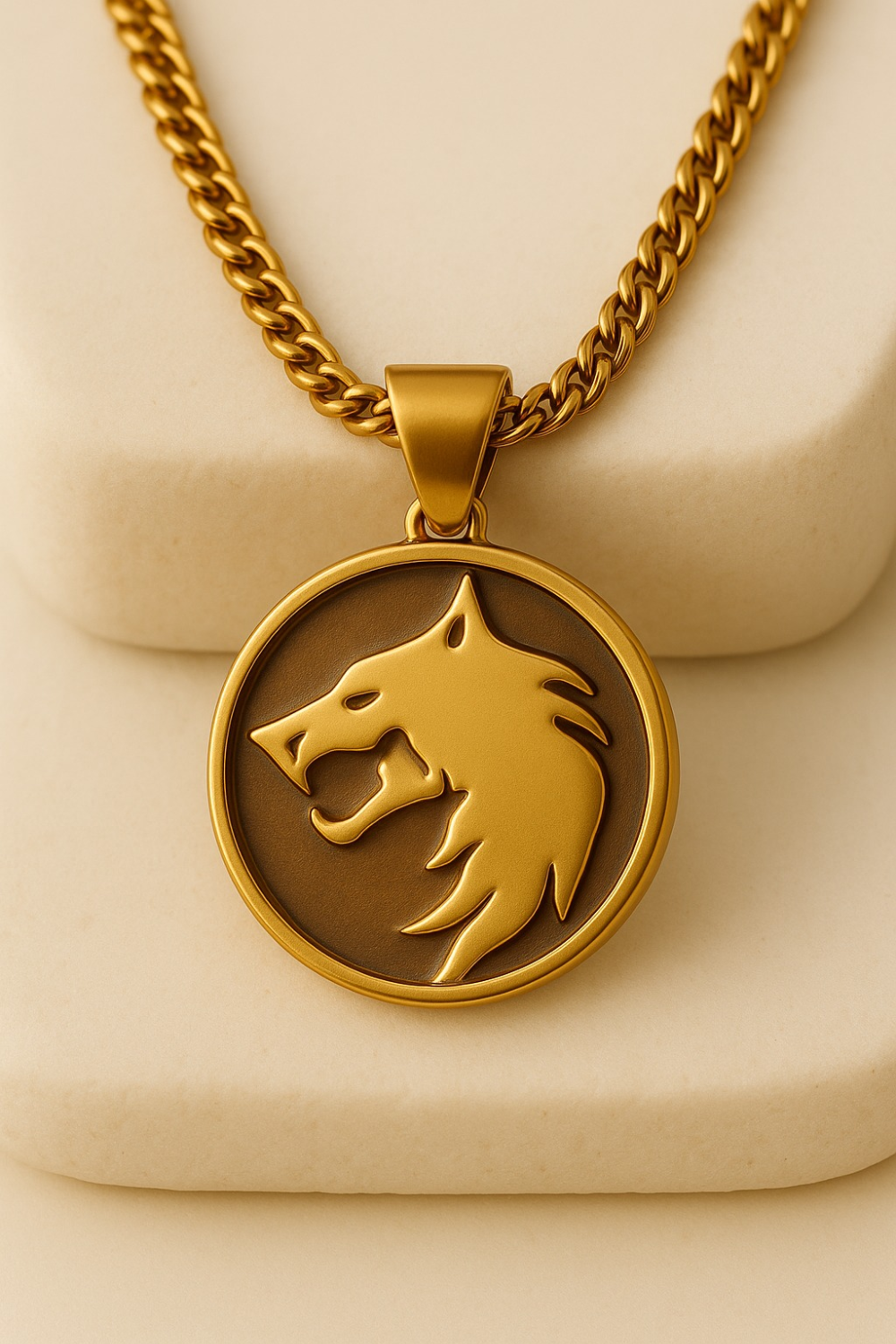 The Witcher Necklace | 18K Gold | Handmade Medallion of Power, Instinct & Protection