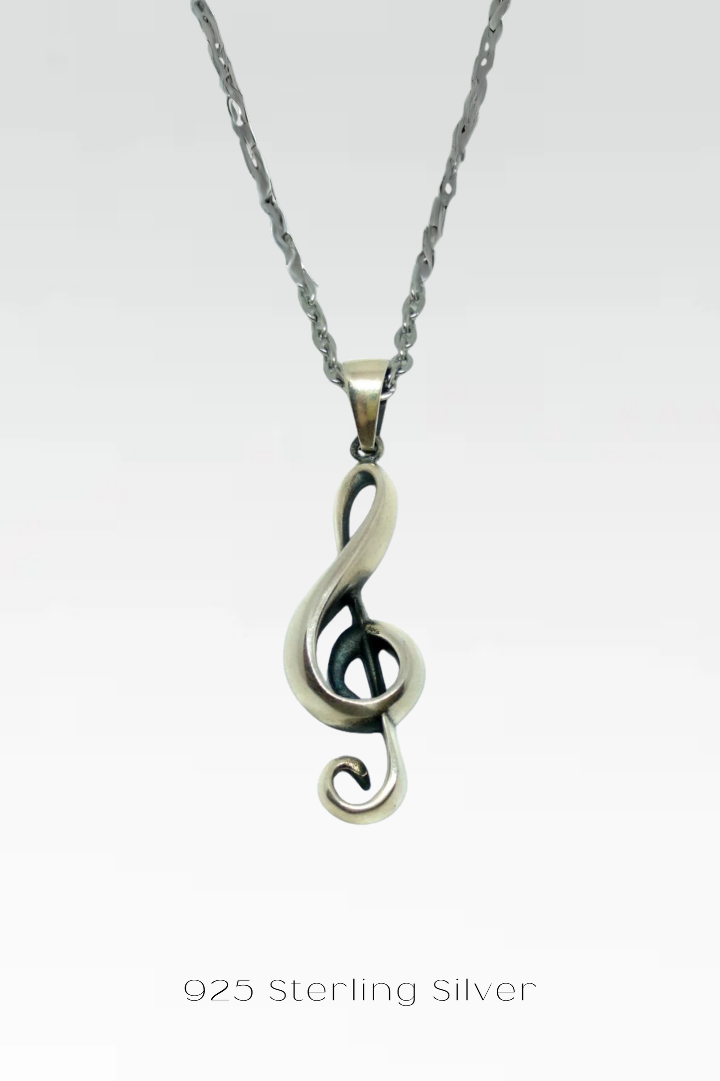 Collar de clave de sol: colgante musical hecho a mano en oro de 24 quilates, plata de ley, cobre y bronce | Regalo único para amantes de la música