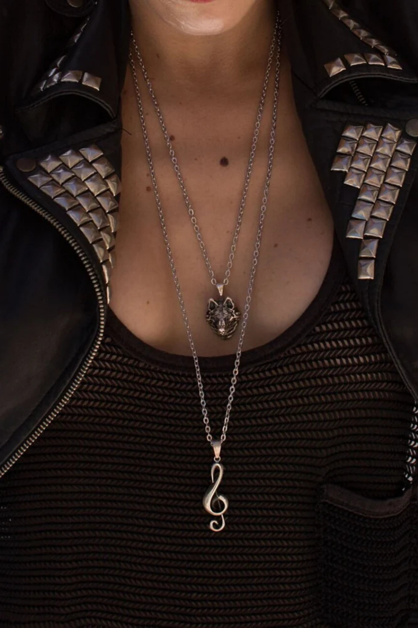 Collar de clave de sol: colgante musical hecho a mano en oro de 24 quilates, plata de ley, cobre y bronce | Regalo único para amantes de la música