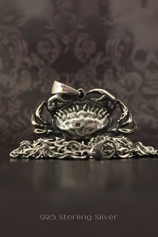 Collar del zodiaco Cáncer: joyería astrológica artesanal en oro de 24 quilates, plata de ley y bronce. 