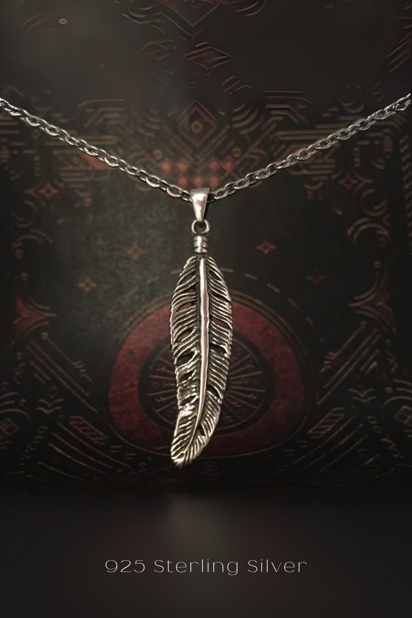 Collar de plumas – Colgante hecho a mano en plata de ley 925, chapado en oro de 24 quilates, bronce y cobre | Regalo simbólico unisex