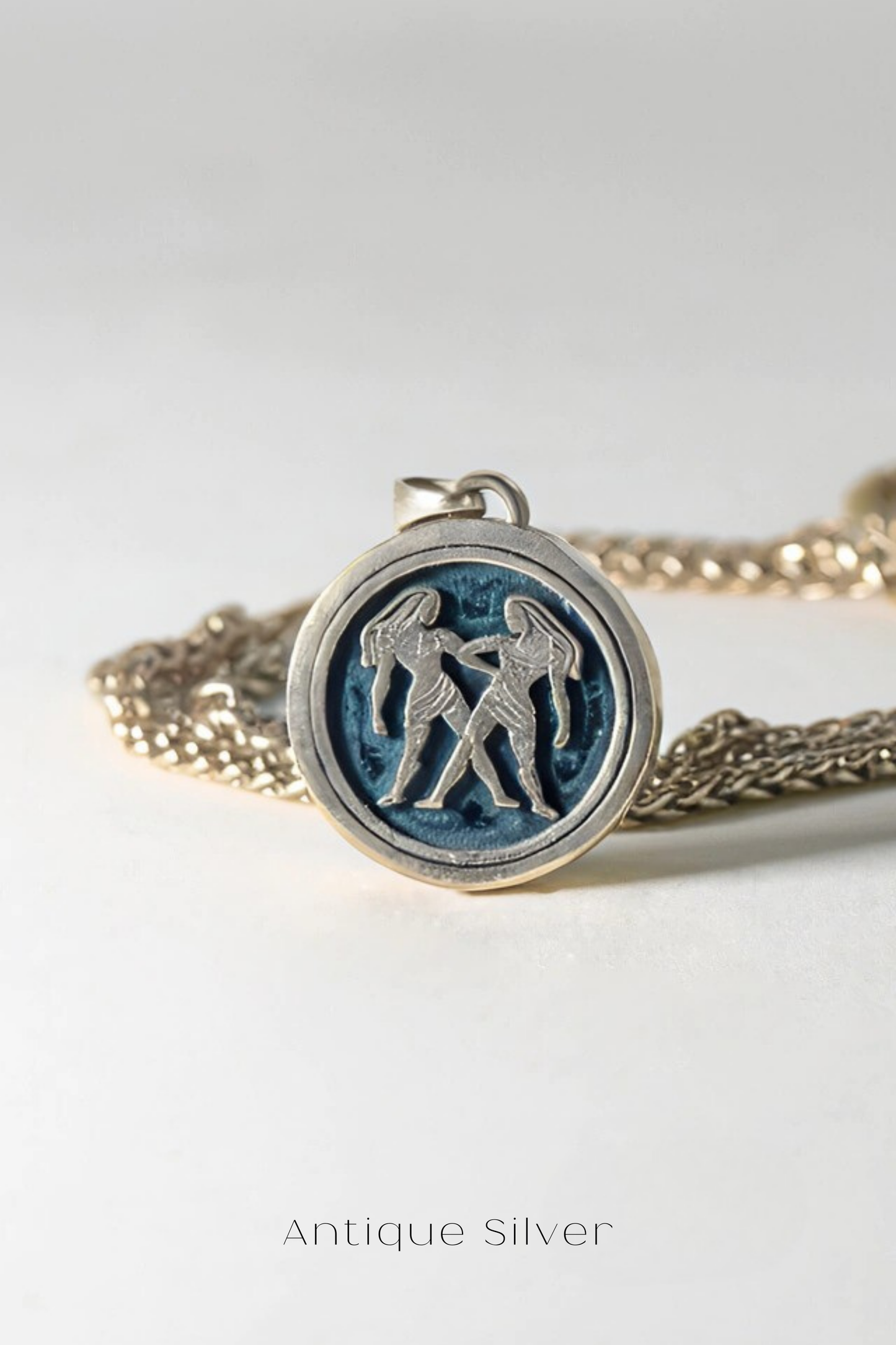 Collar de signo de zodiaco Géminis, collar personalizado, collar de bronce, collar de plata esterlina, collar chapado en oro de 24 km, encanto horóscopo