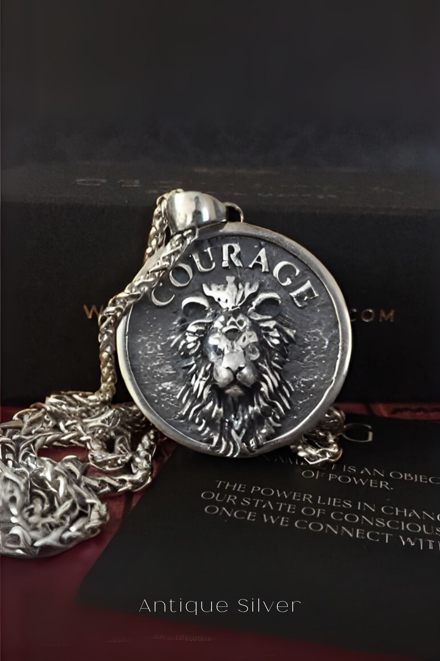 Collar de león, collar personalizable, bronce, plata esterlina, collar de oro de 24 km, collar Leo, collar de coraje
