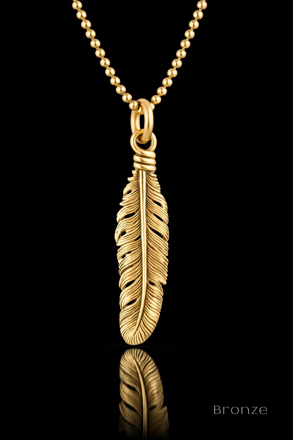Collar de plumas – Acabado en bronce y plateado | Edición limitada