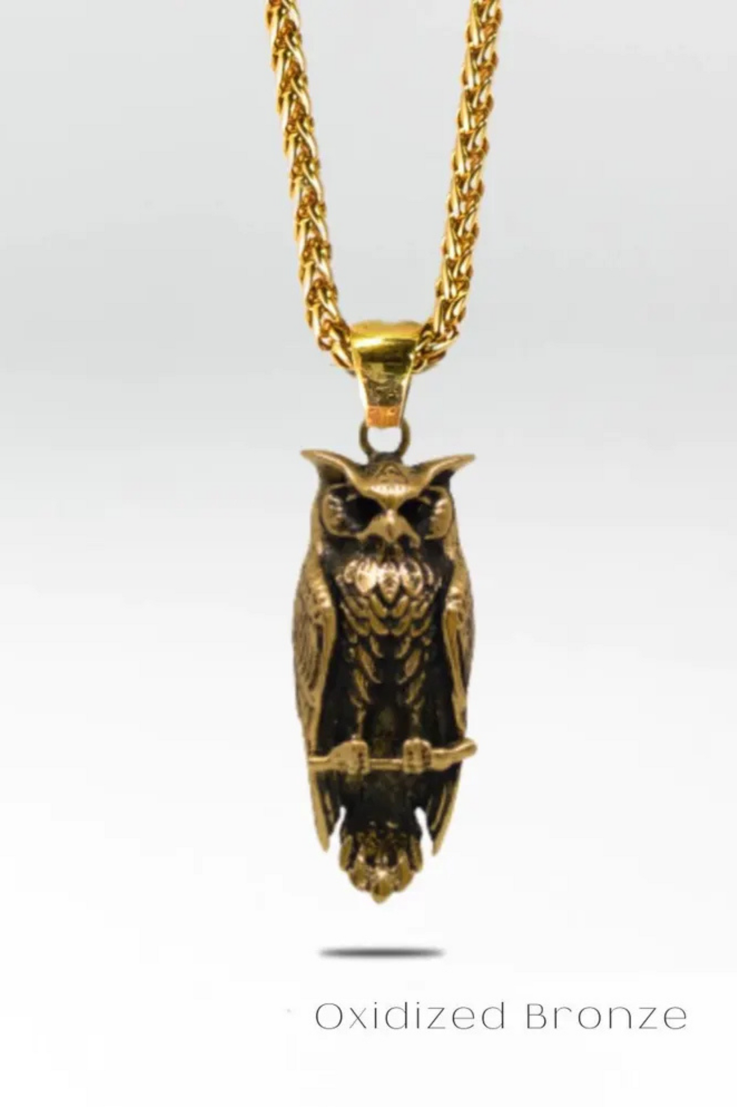 Collar de Búho – Colgante hecho a mano en plata de ley o chapado en oro de 24 quilates 