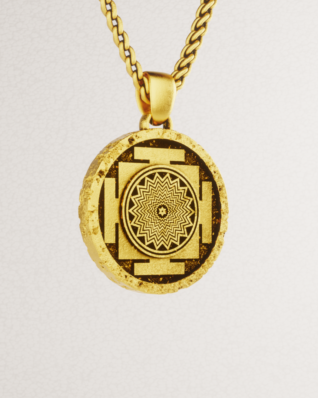 Collar Shiva Yantra, collar personalizable, bronce, plata esterlina, collar de oro de 24 km, collar de mandala, tamaño pequeño