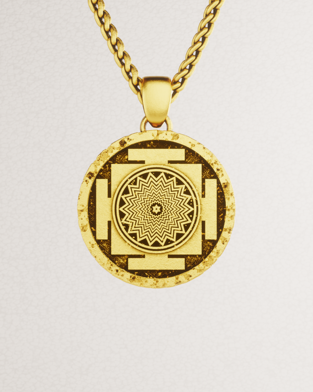 Collar Shiva Yantra, collar personalizable, bronce, plata esterlina, collar de oro de 24 km, collar de mandala, tamaño pequeño