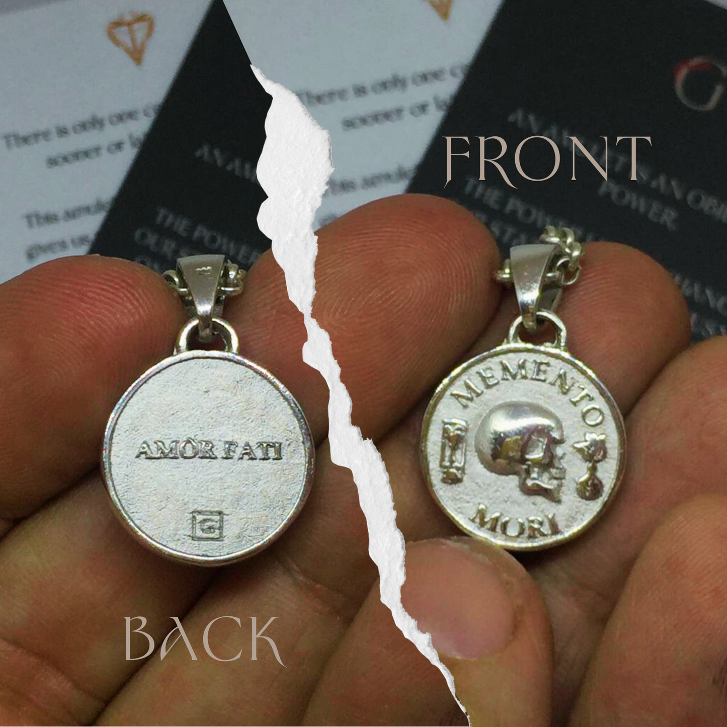 Collar Memento Mori y Amor Fati