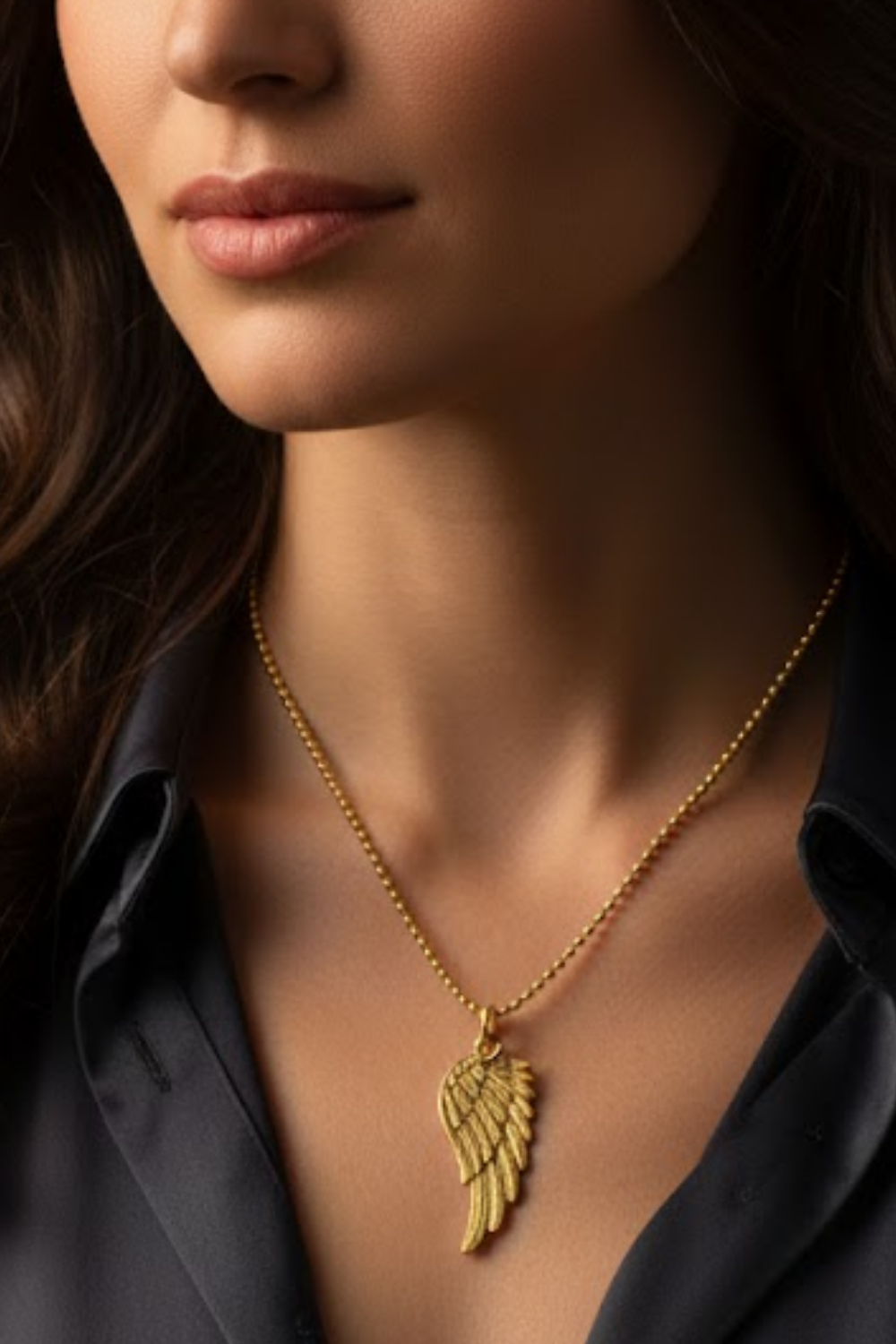 Collar Ala de Ángel – Acabado Bronce y Baño de Plata | Edición Limitada