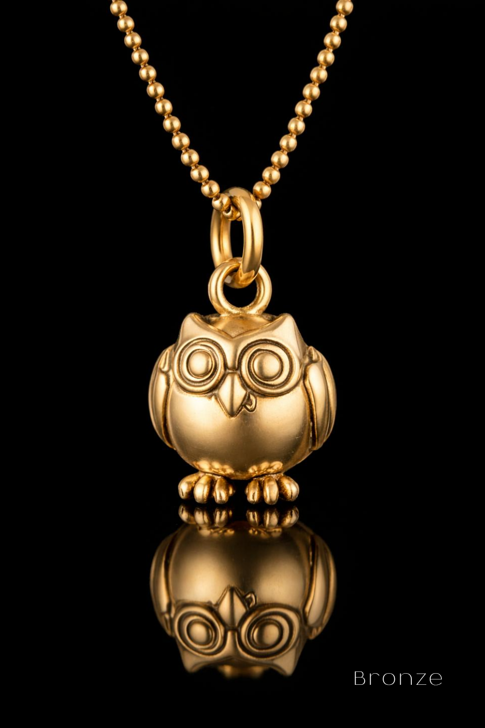 Collar pequeño de búho – Acabado en bronce y baño de plata | Edición limitada