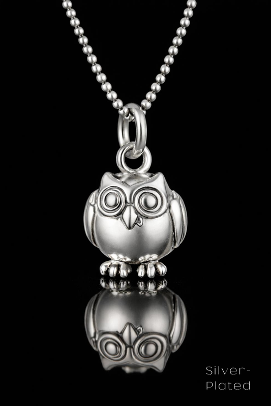 Small Owl Necklace – Bronze & Silver-Plated Finish | Limited Edition