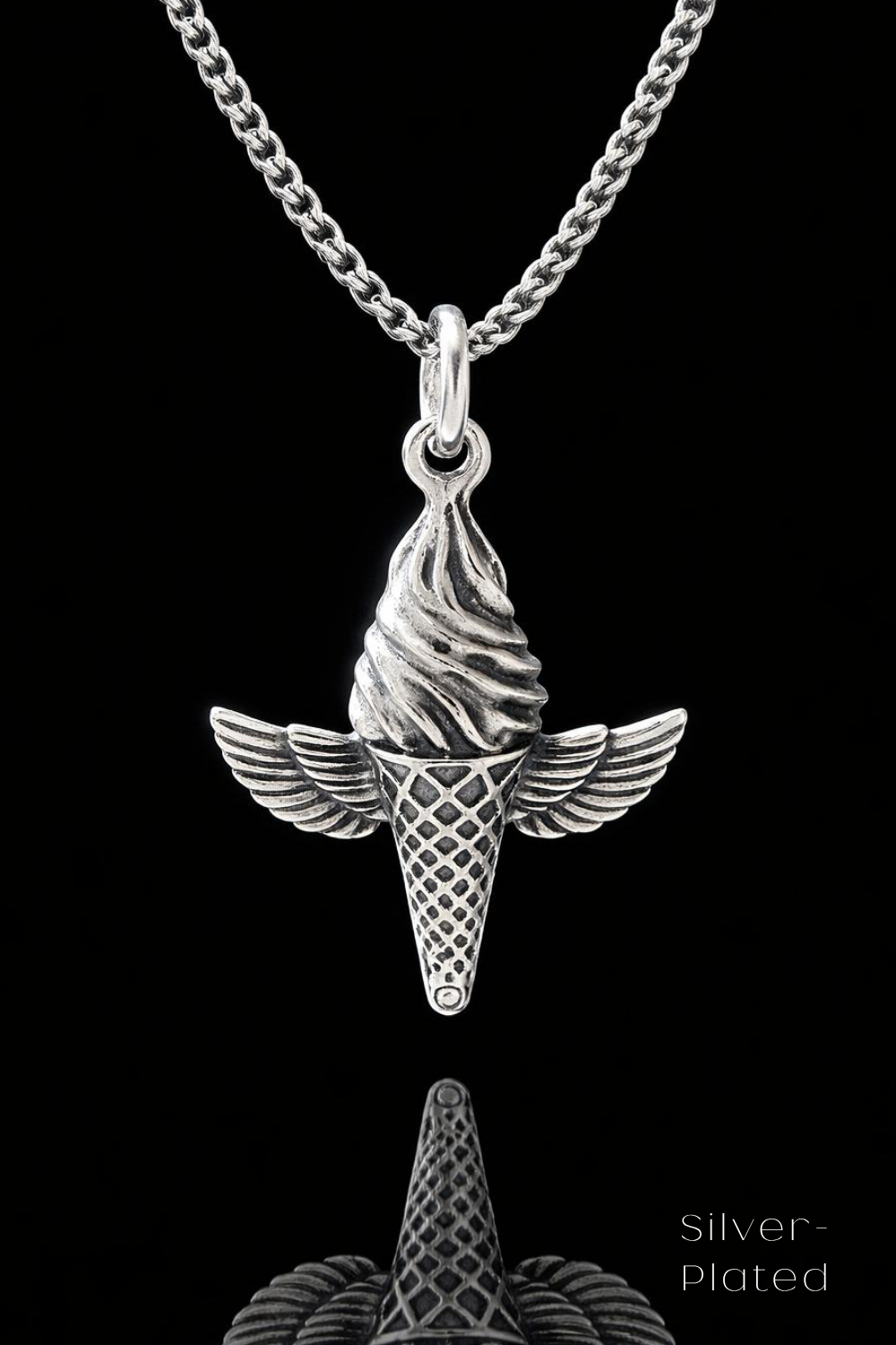 Collar de Helado Alado – Acabado Bronce y Baño de Plata | Edición Limitada