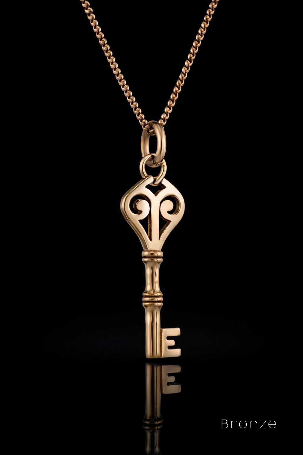 Vintage Key Necklace – Bronze & Silver-Plated Finish | Limited Edition