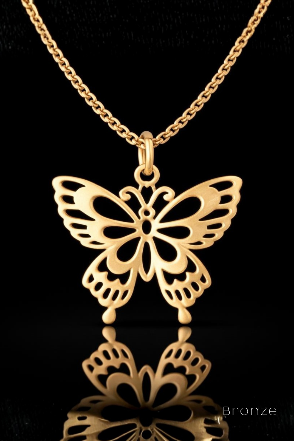 Butterfly Necklace – Bronze & Silver-Plated Finish | Limited Edition