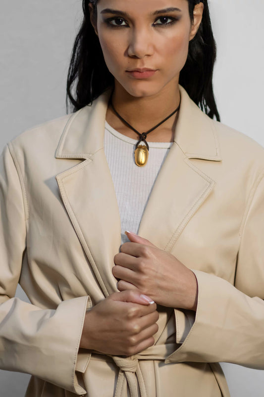 Sacred Scarab necklace in bronze, 24k Gold plated, 925 Sterling silver, unisex