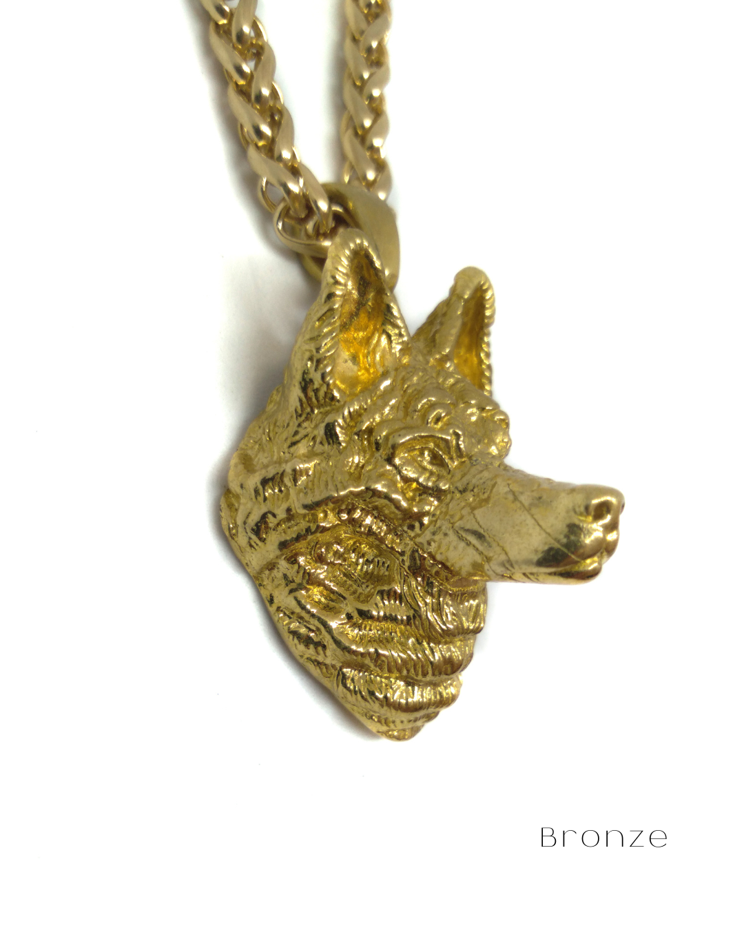 El lobo, Colgante hecho a mano en Plata, Bronce o Baño de Oro de 24k