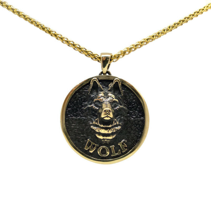 Collar de lobo, collar personalizable, bronce, plata esterlina, collar de oro de 24 km, collar vikingo