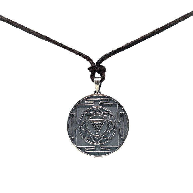 Collar Yantra Kali, collar personalizable, plata esterlina, bronce, enchapado de oro de 24 km, collar de yoga, tamaño grande