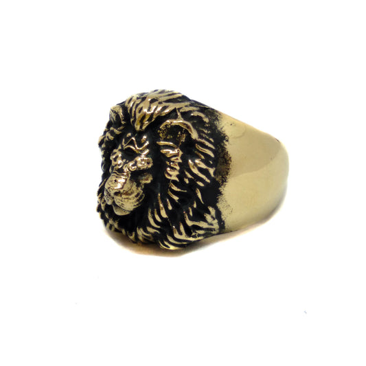 Anillo de león, anillo personalizable, bronce, plata esterlina, 24k de oro chapado, anillo de cabeza de león, anillo Leo, Leo Zodiac